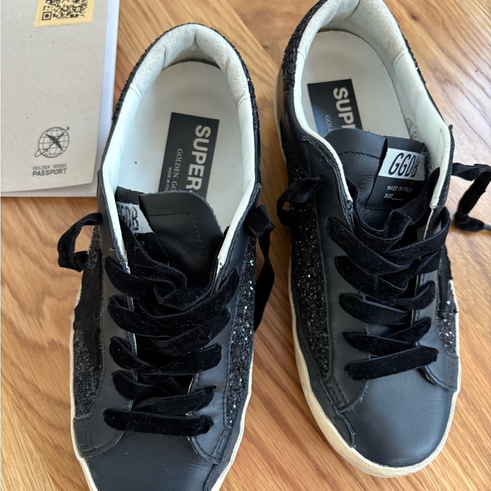 Black Glitter Sneakers by Golden Goose